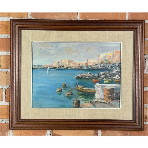 Boat and Waterfront Scene Painting