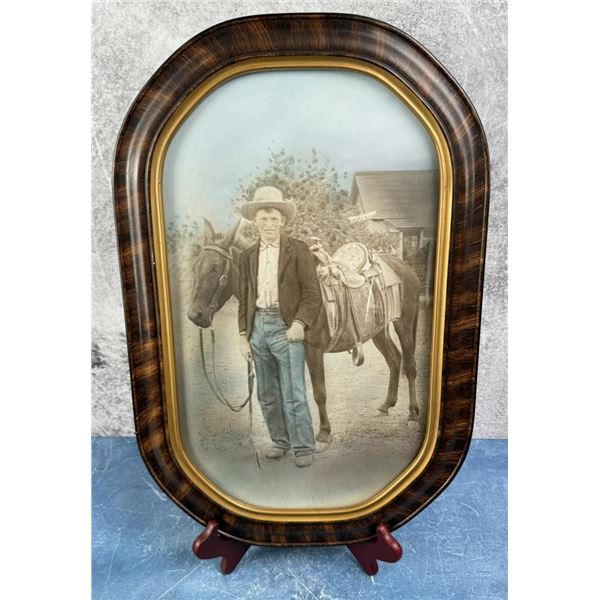 Antique Tinted Montana Cowboy Photo