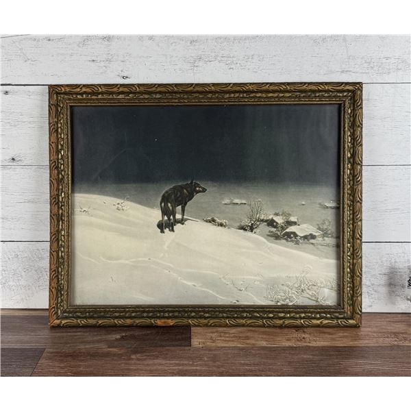 Antique The Lone Wolf Art Print