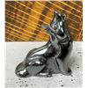 Image 2 : Carved Hematite Howling Wolf Figurine