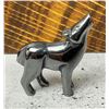 Image 2 : Carved Hematite Howling Wolf Figurine