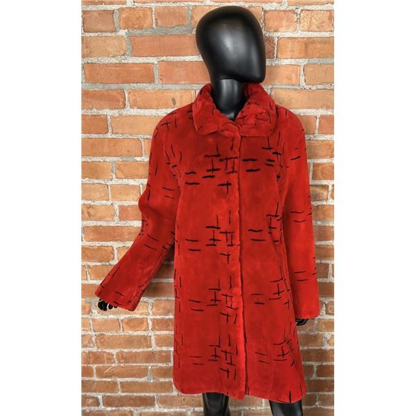 Louis Feraud Red Sheared Beaver Fur Jacket