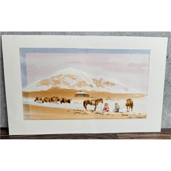 Mongolian Watercolor Painting