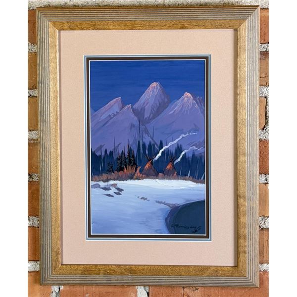 Gale Wolf Sr Indian Encampment Painting