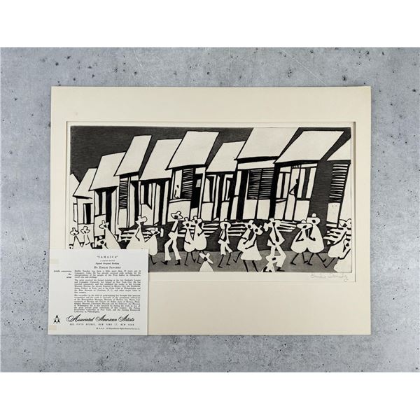 Emilio Sanchez Jamaica Etching