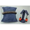 Image 2 : Lava Stone Skull Earrings Bracelet