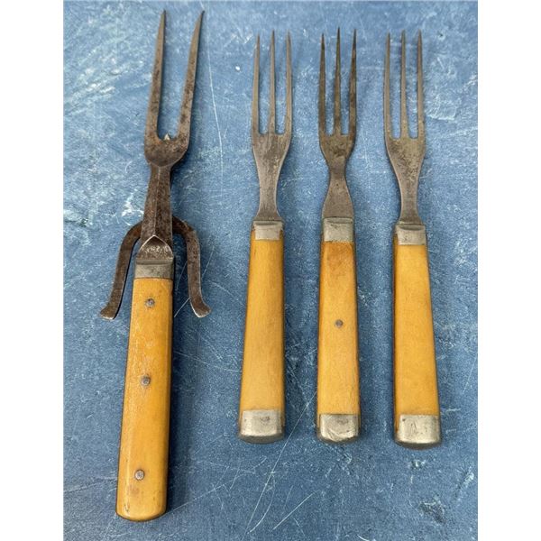 Antique Civil War Era Horn Handle Flatware