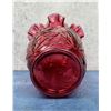 Image 3 : Fenton Glass Cranberry Daffodil Vase