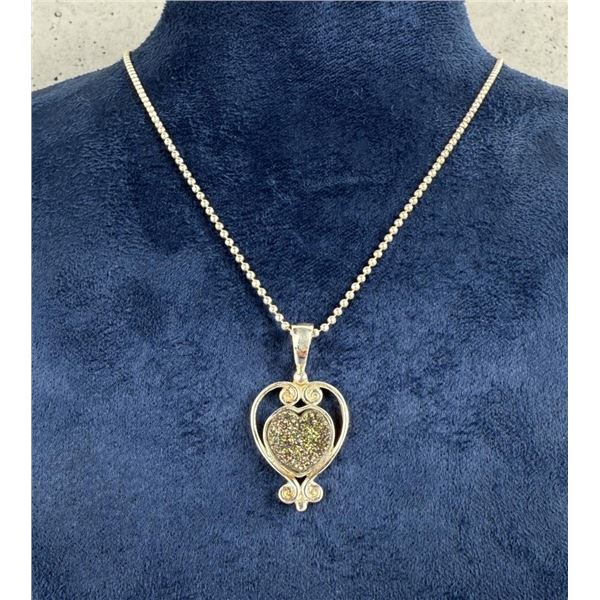 Sajen Sterling Silver Druzy Quarts Necklace