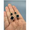 Image 2 : 14k Gold Mother of Pearl Jet Earrings