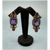Sterling Silver Amethyst Citrine Earrings