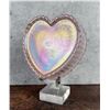 Image 2 : Fenton Glass Pink Iridescent Heart Dresser Box