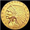 Image 1 : 1908 $2.50 Gold Quarter Eagle NEARLY UNCIRCULATED