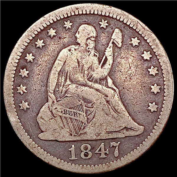1847 Seated Liberty Quarter LIGHTLY CIRCULATED