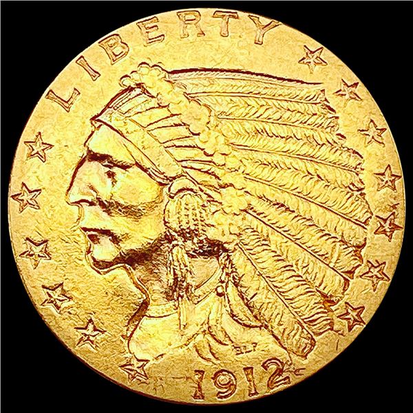 1912 $2.50 Gold Quarter Eagle NEARLY UNCIRCULATED