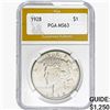 1928 Silver Peace Dollar PGA MS63
