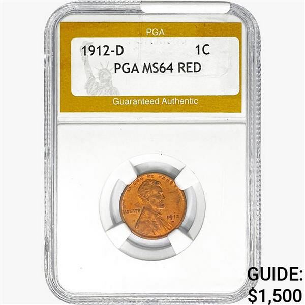 1912-D Wheat Cent PGA MS64 RED