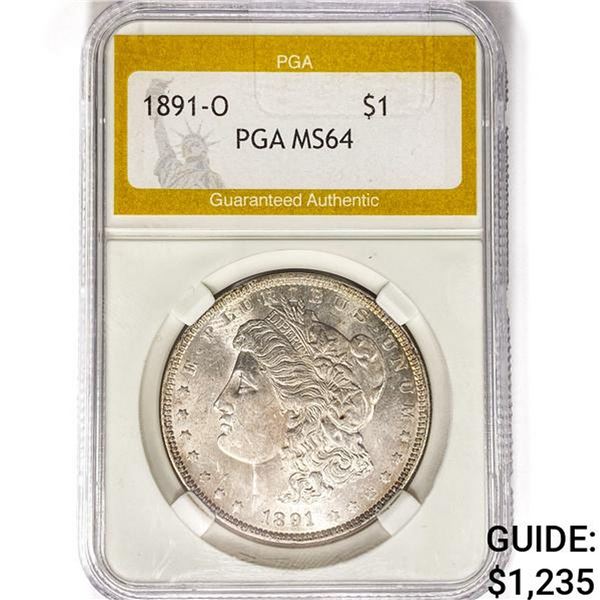 1891-O Morgan Silver Dollar PGA MS64