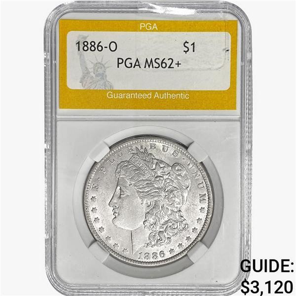 1886-O Morgan Silver Dollar PGA MS62+