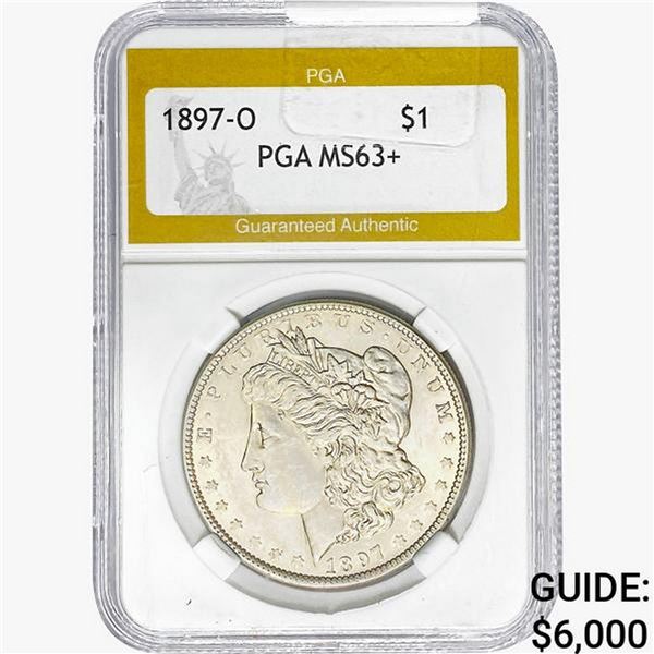 1897-O Morgan Silver Dollar PGA MS63+