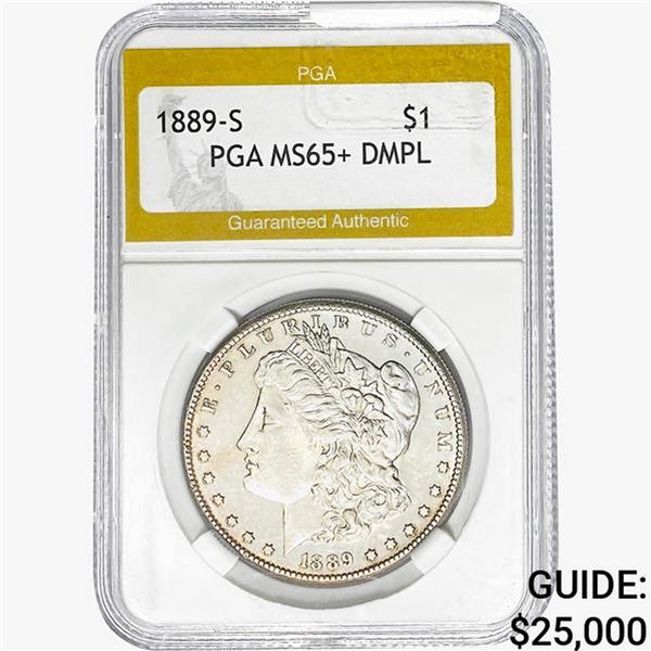 1889-S Morgan Silver Dollar PGA MS65+ DMPL
