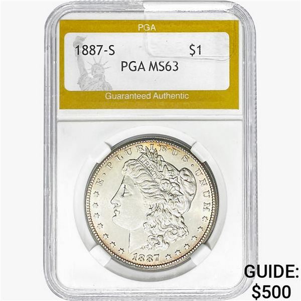 1887-S Morgan Silver Dollar PGA MS63