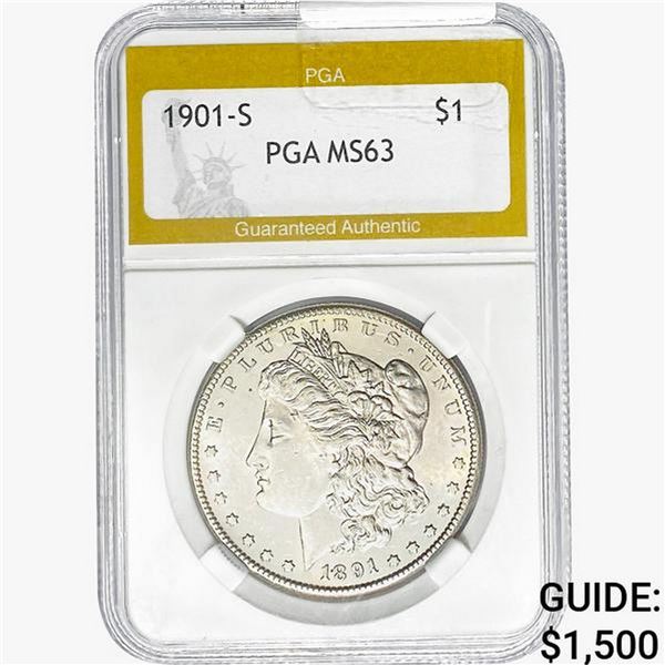 1901-S Morgan Silver Dollar PGA MS63
