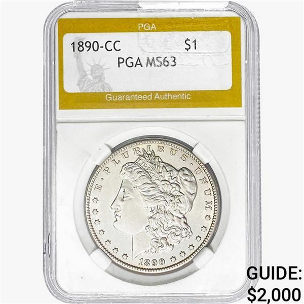 1890-CC Morgan Silver Dollar PGA MS63