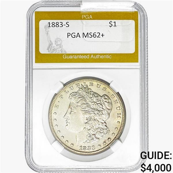 1883-S Morgan Silver Dollar PGA MS62+