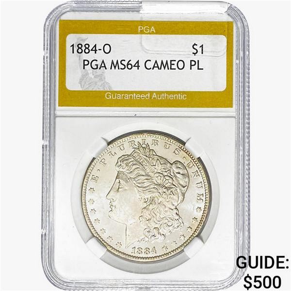 1884-O Morgan Silver Dollar PGA MS64 CAMEO PL
