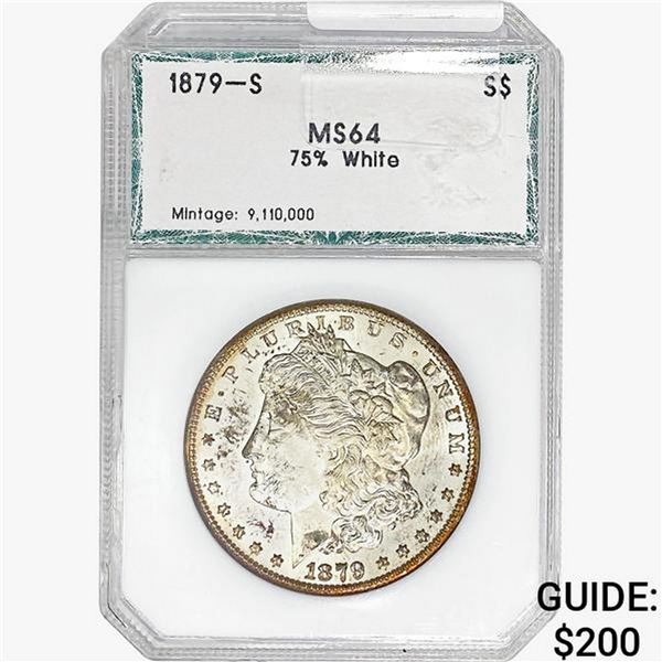 1879-S Morgan Silver Dollar PCI MS64 75% White