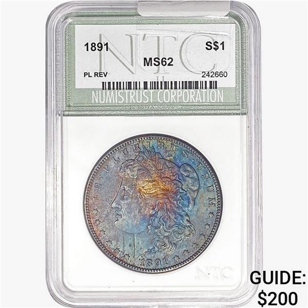 1891 Morgan Silver Dollar NTC MS62