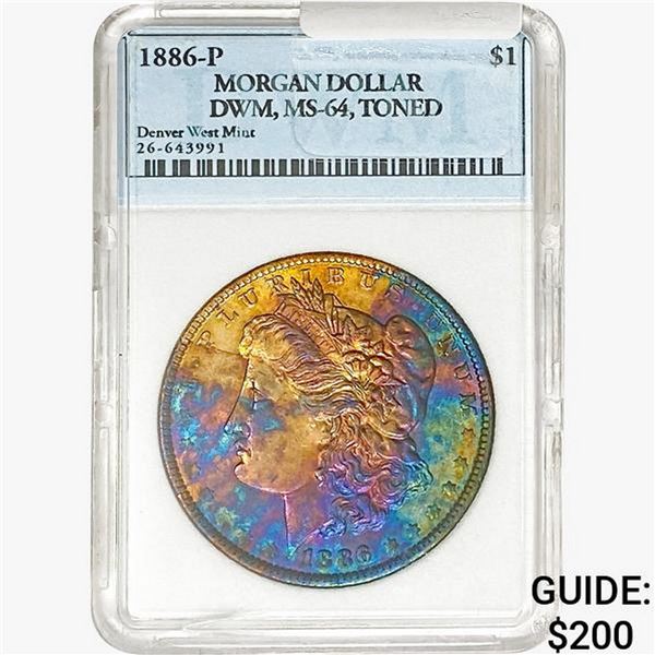 1886-P Morgan Silver Dollar DWM MS64 Toned