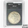 Image 1 : 1881-O Morgan Silver Dollar OCC MS67