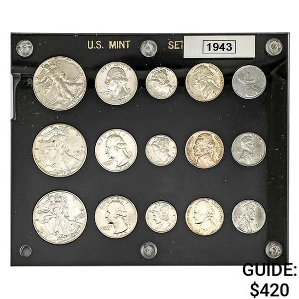 1943-P/D/S United States Mint Sets [15 Coins]