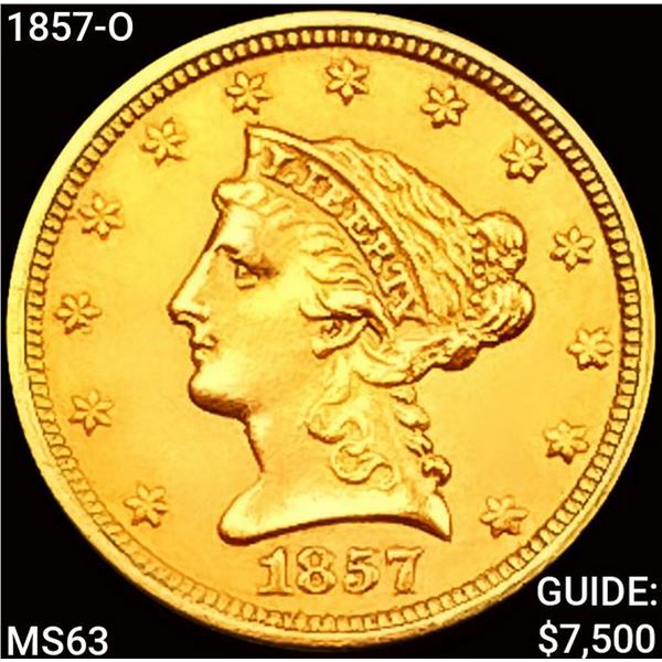 1857-O $2.50 Gold Quarter Eagle CHOICE BU