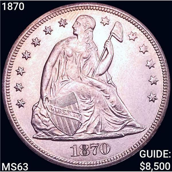 1870 Seated Liberty Dollar CHOICE BU