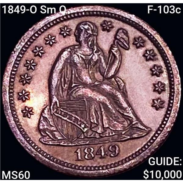 1849-O Sm O F-103c Seated Liberty Dime UNCIRCULATED