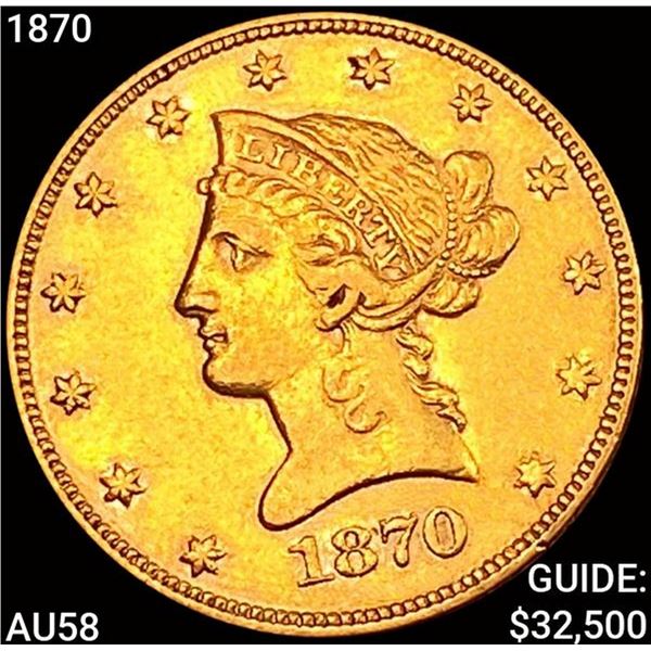 1870 $10 Gold Eagle CHOICE AU