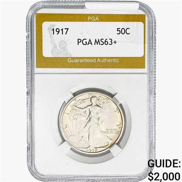 1917 Walking Liberty Half Dollar PGA MS63+