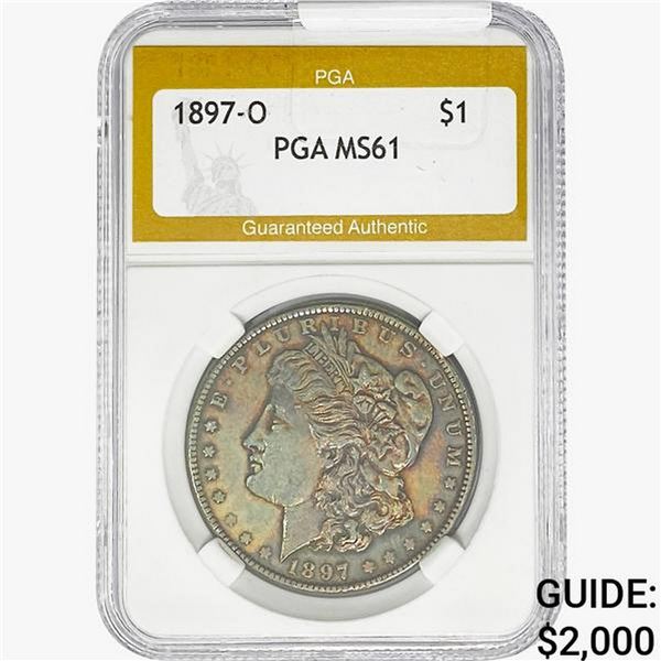 1897-O Morgan Silver Dollar PGA MS61
