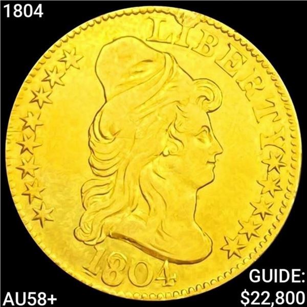 1804 $5 Gold Half Eagle CHOICE AU+
