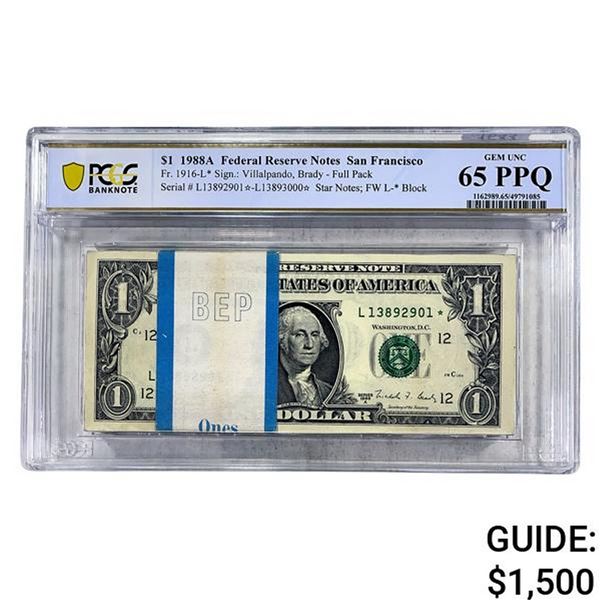 1995 $1 Federal Reserve Notes-San Francisco PCGS 63PPQ