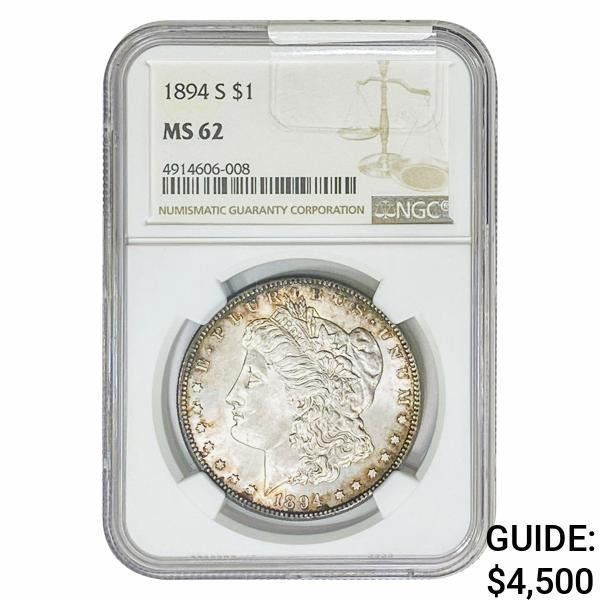1894-S Morgan Silver Dollar NGC MS62