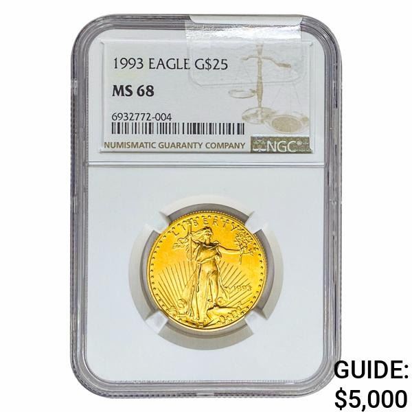 1993 1/2oz $25 AGE NGC MS68