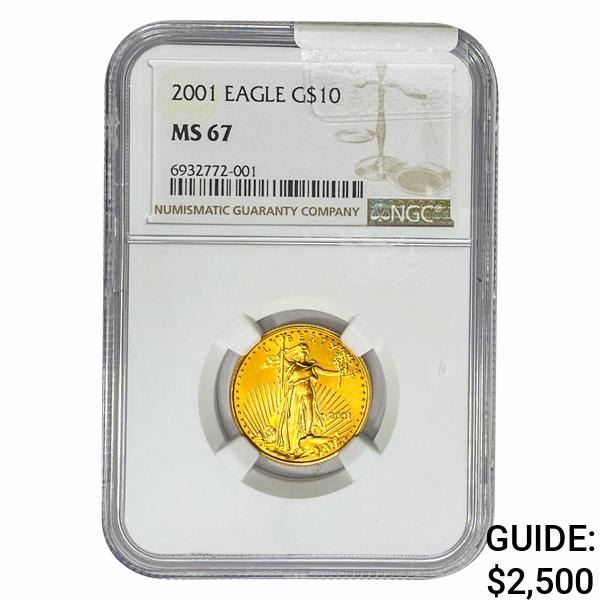 2001 1/4oz $10 AGE NGC MS67