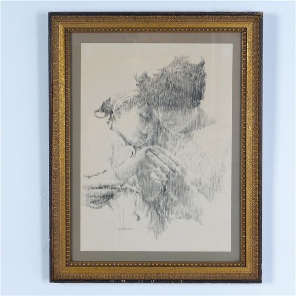 Edna Glaubman, Original Rubbing on Laid Paper, Signed