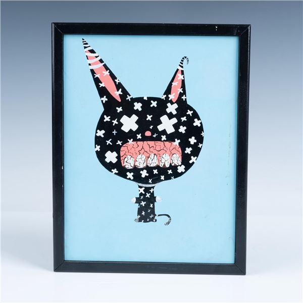 Mixed Media on Wood Painting, Mooshoo, Signed