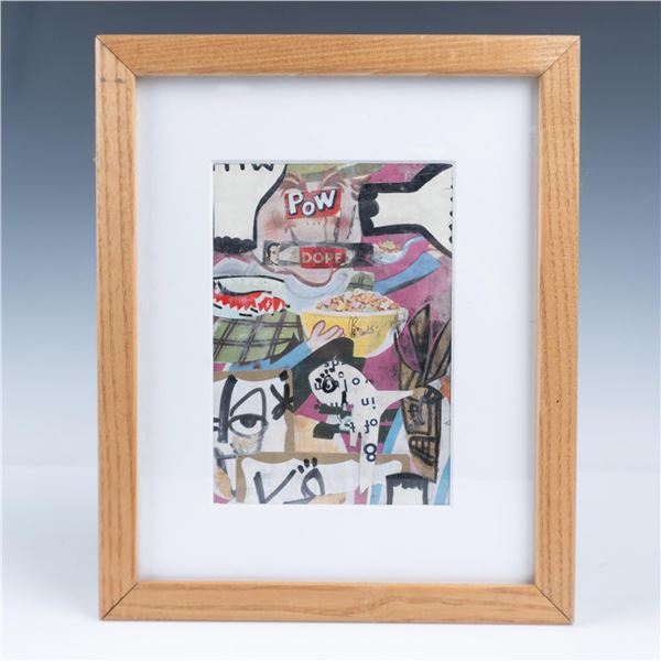 Greg Haberny, Original Mixed Media Collage on Paper, Signed