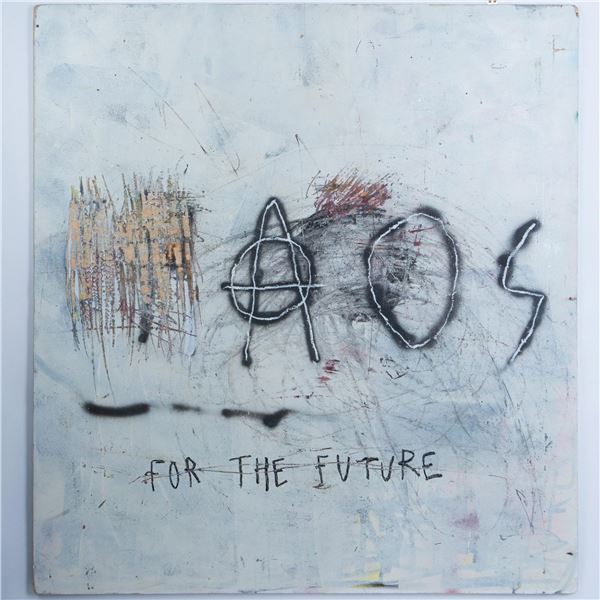 AOS Internationale, Two-Sided Original Graffiti Art Spray Paint on Wood from Folding the Black Flag